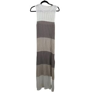 Sleeveless Knit Maxi Crochet Boho Dress